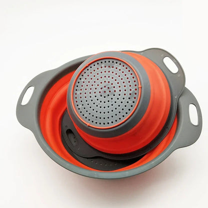 🥬Foldable Silicone Colander & Drain Basket