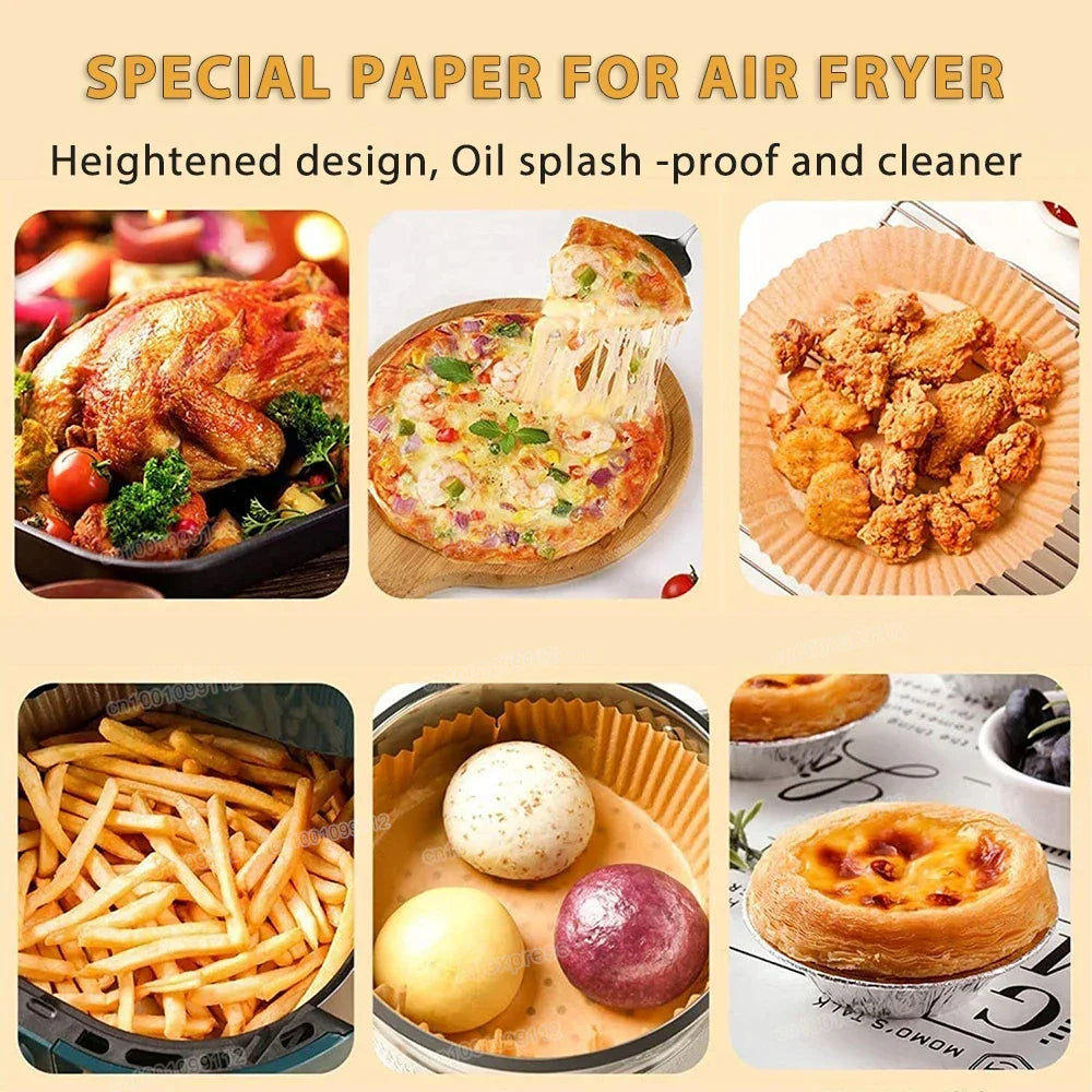 ♻️ 50/100Pcs Non-Stick Air Fryer Disposable Paper Liners