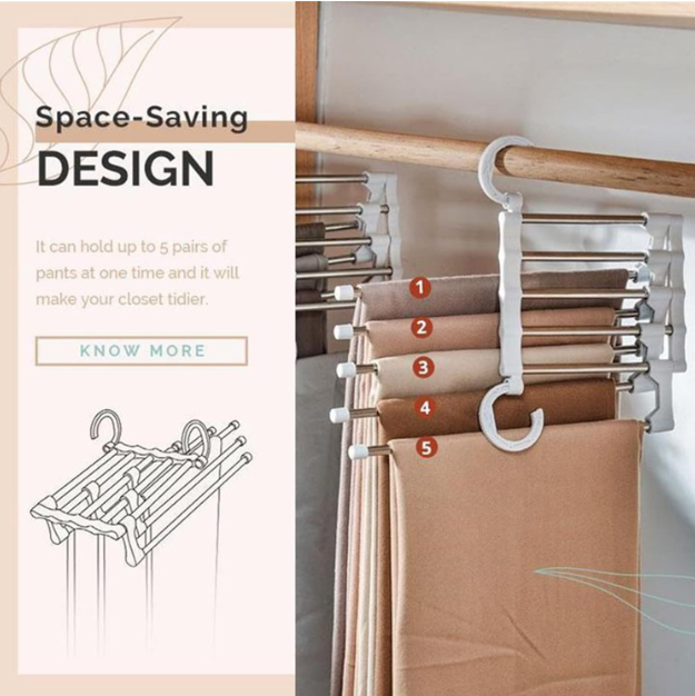 🧺 علاقة ملابس متعددة الوظائف 5 في 1