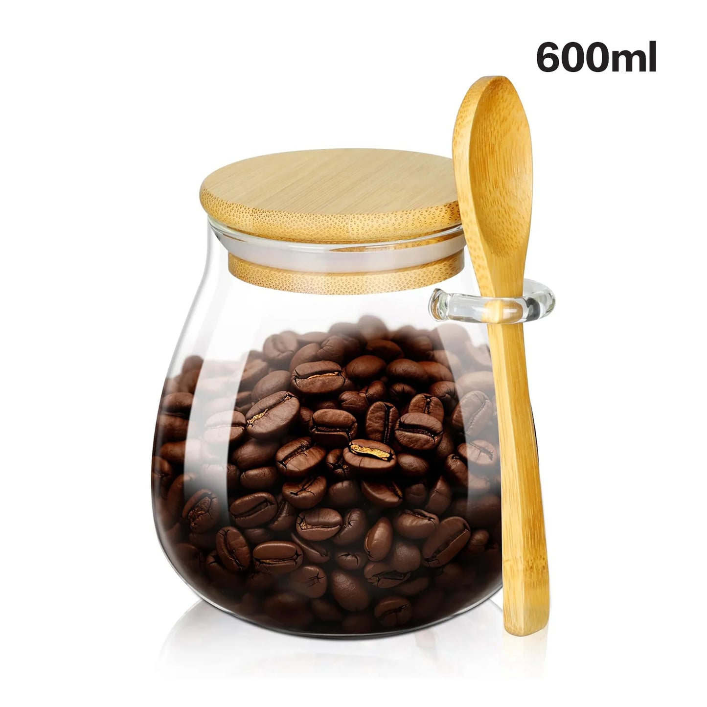 🫙 Airtight Glass Jars with Wooden Lid and Spoon