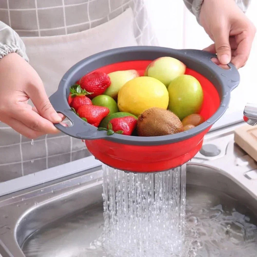 🥬Foldable Silicone Colander & Drain Basket