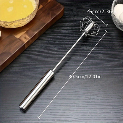 🥚 1pc Semi-Auto Stainless Steel Egg Whisk