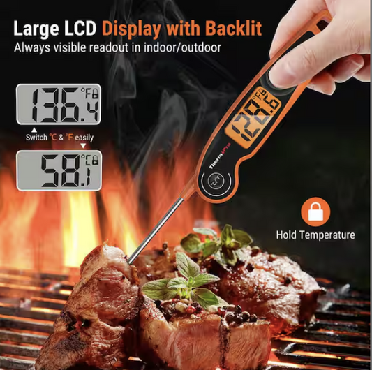 🍖 Professional Digital Meat Thermometer – Instant Read & Waterproof